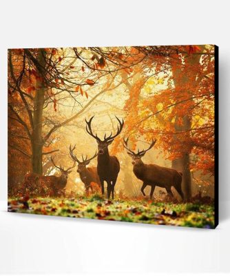 Deers in Autumn Forest Paint By Number