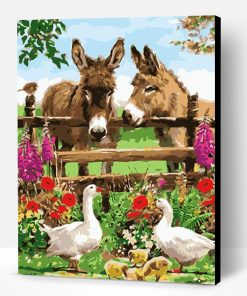 Donkeys In Farm Paint By Number