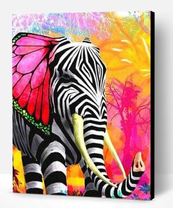 Elephant In Zebra Skin Paint By Number