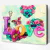 Floral Love Shape Paint By Number