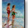 Girls Play By Sea Paint By Number