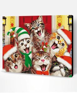 Six Christmas Cats Paint By Number