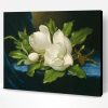 Magnolias On A Blue Velvet Cloth Paint By Number