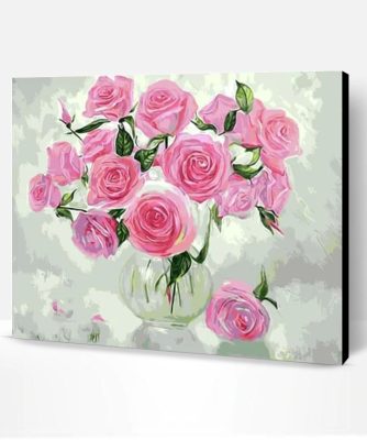 Pink Peony Roses Paint By Number