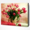 Pink Tulips in Vase Paint By Number