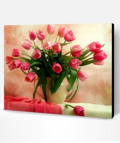 Pink Tulips in Vase Paint By Number