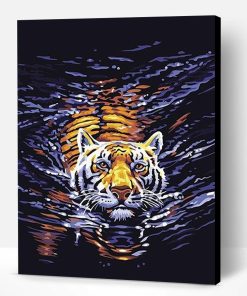 Tiger in Water Paint By Number