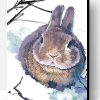 Rabbit in Snow Paint By Number