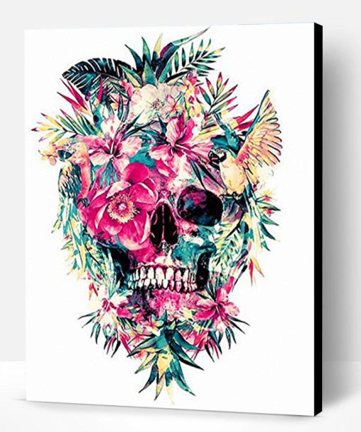 Skull With Flowers Paint By Number