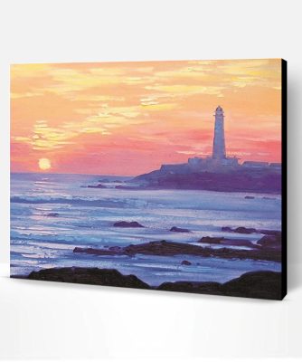 Sunset Seaside Coast Lighthouse Paint By Number