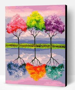 Trees of Bright Colors Paint By Number