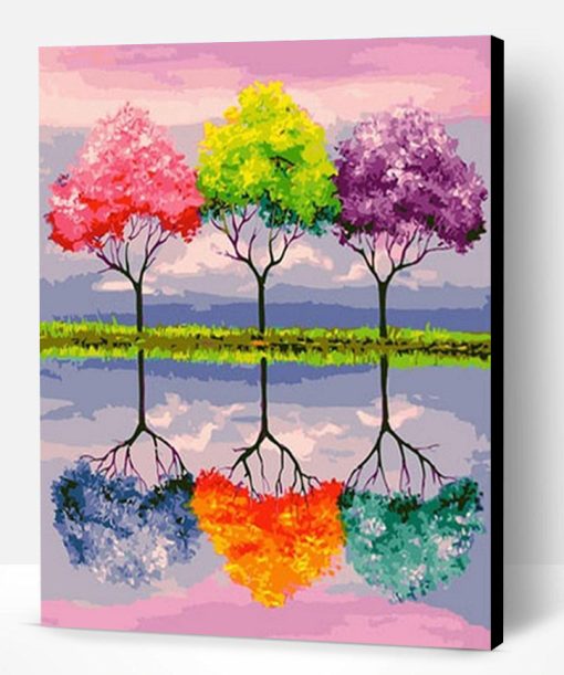 Trees of Bright Colors Paint By Number