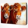 Two Brown Cows Paint By Number