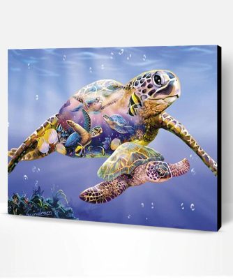 Underwater Sea Turtle Paint By Number