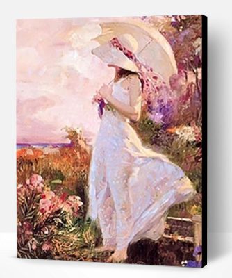 Women With Summer Parasol Paint By Number