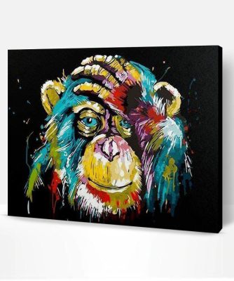 Abstract Colorful Chimp Paint By Number