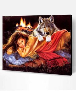 Wolf And A Woman Paint By Number