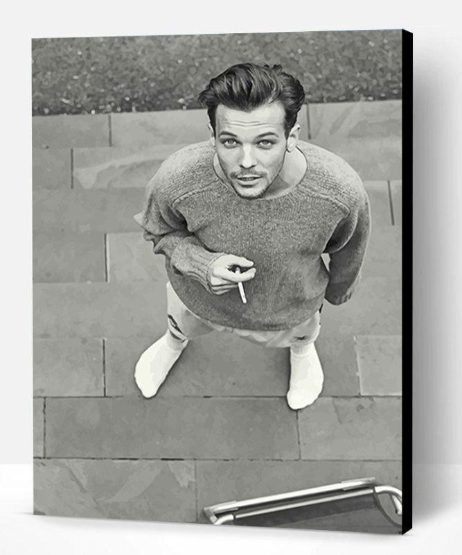 Black And White Louis Tomlinson Paint By Number