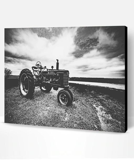 Black And White Tractor Paint By Number