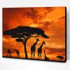 Giraffes Silhouette Sunset Paint By Number