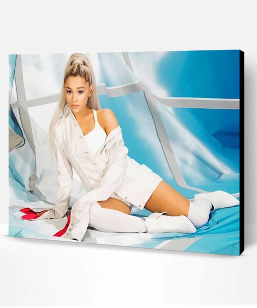 Ariana Grande blue and white Paint By Number