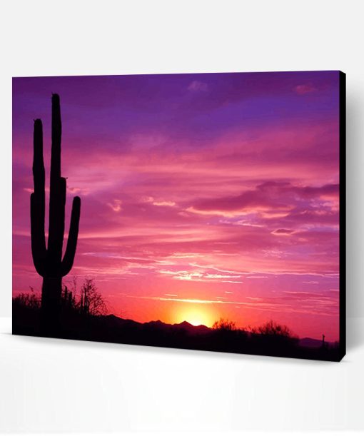 Beautiful Cactus Sunset Paint By Number