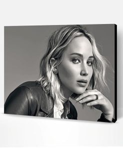 Black And White Jennifer Lawrence Paint By Number