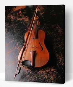 Brown Wooden Violin Paint By Number