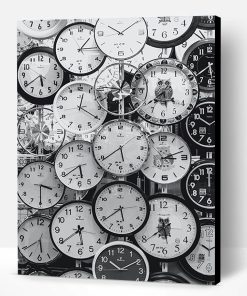 Clock Time Black And White Paint By Number