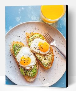 Eggs And Avocado Toast Breakfast Paint By Number