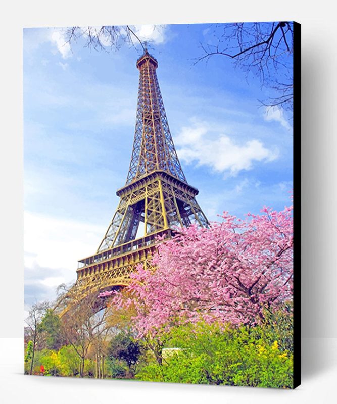 Eiffel Tower In Spring Paint By Number