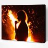 Girl Fire Silhouette Paint By Number