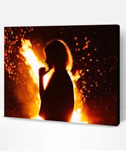 Girl Fire Silhouette Paint By Number