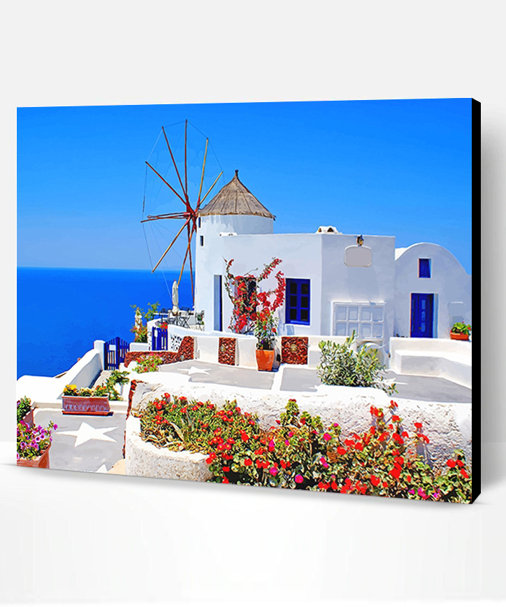 Greece Island Santorini NEW Paint By Numbers - Paint By Numbers PRO