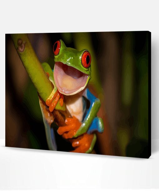 Happy Green Frog Paint By Number