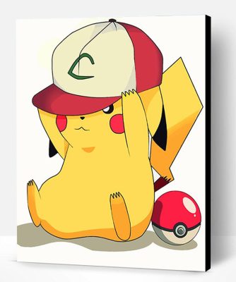 Pikachu Wearing Hat Paint By Number