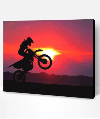 Sunrise Motorcycle Silhouette Paint By Number