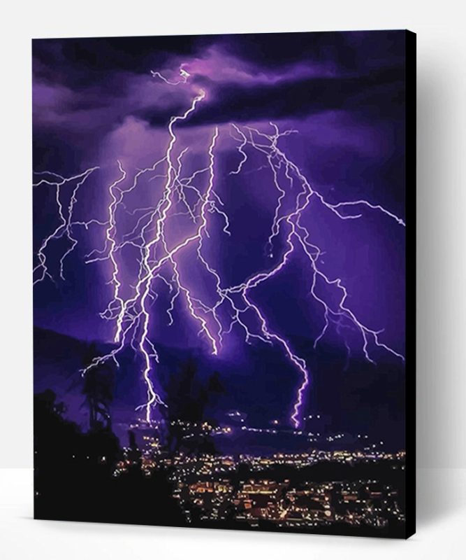 Lightning Purple Sky Paint By Number