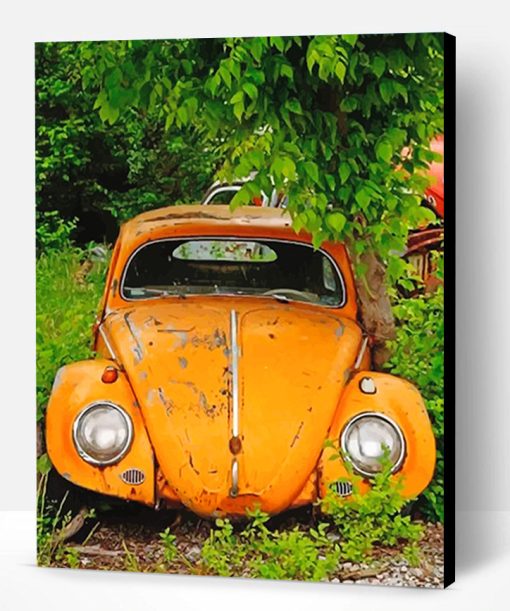 Orange Old Car Paint By Number