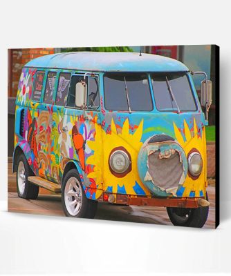 Vintage Volkswagen Van Micro Bus Paint By Number