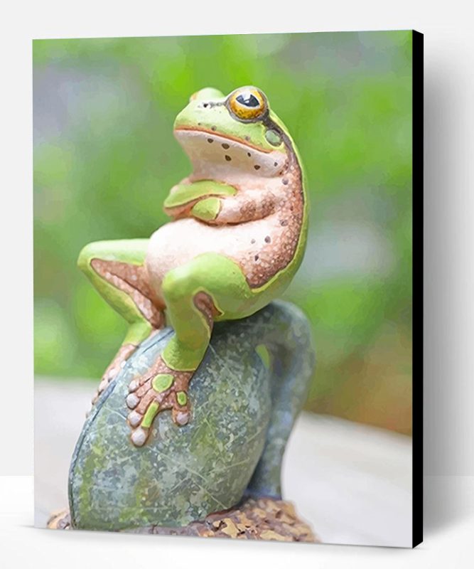 Frog Relaxes On A Rock Paint By Number