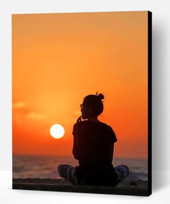 Girl Enjoying The Sunset Paint By Number