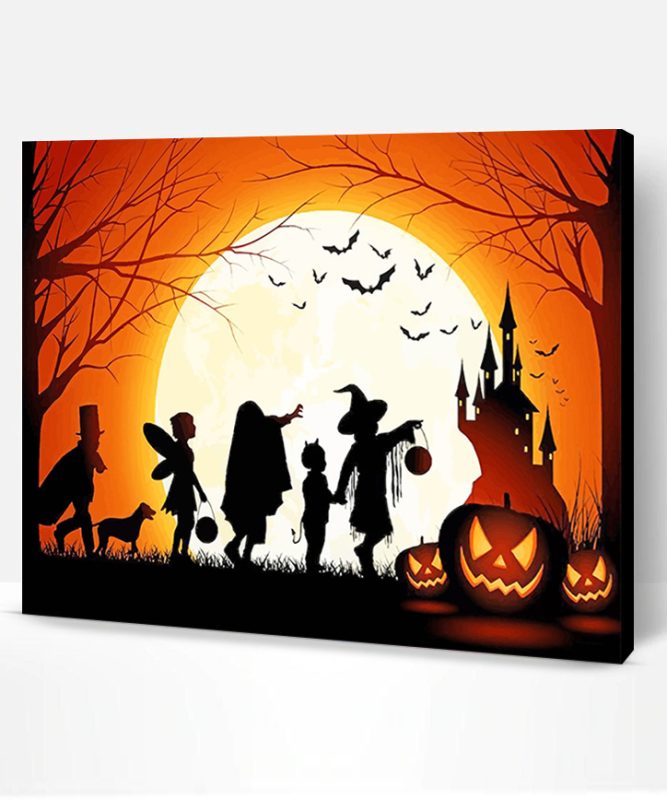 Halloween Celebration Silhouette Paint By Number