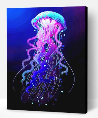 Blue And Purple Jellyfish Paint By Number