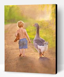 Little Boy With His Bird Friend Paint By Number