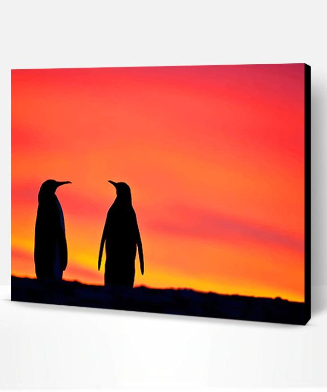 Penguins Silhouette Paint By Number