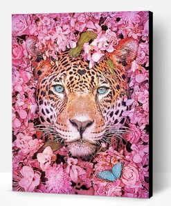 Tiger Purple Flowers Paint By Number