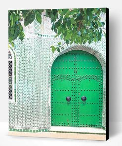 Traditional Moroccan Green Door Paint By Number