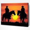 Cowboys Silhouette Sunset Paint By Number