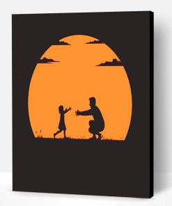 Daughter And Dad Silhouette Paint By Number